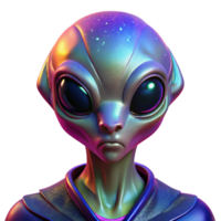 magnificent minimalist Portrait of an alien with unusual features and vibrant colors, illuminated by the otherworldly glow of a distant nebula, in a sci-fi, extraterrestrial style genuine png