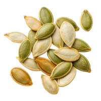 A CloseUp View of a Pile of Roasted Pumpkin Seeds Showing Variation in Color and Texture png