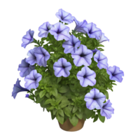 A Pot of Vibrant Lavender Petunias in Full Bloom png