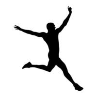 A silhouette of a man running vector