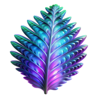 magnificent creative Intricate fractal patterns forming a vibrant, otherworldly fern leaf, glowing with bioluminescent light, abstract art style premium png