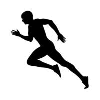 A silhouette of a man running in a race vector