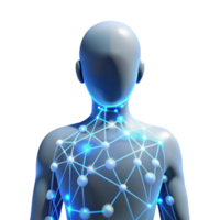 vibrant rustic A human silhouette merging with a digital data stream, illuminated by a bright, white light. Abstract style authentic png