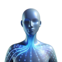 elegant vintage A human silhouette merging with a digital data stream, illuminated by a bright, white light. Abstract style detailed png