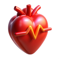 serene vintage A digital representation of a human heart beating, illuminated by a pulsating red light. Abstract style 4K png