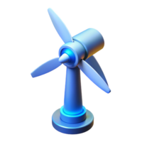 dramatic vintage A wind turbine generating electricity, illuminated by a soft, blue light. Environmental style detailed png
