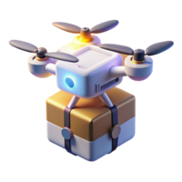 beautiful rustic A drone delivering a package, illuminated by a bright, white light. Realistic style detailed png