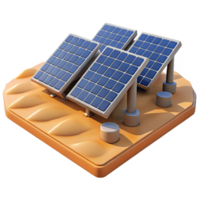 lindo criativo uma solar painel Fazenda alongamento através uma grande deserto, iluminado de a brilhante luz solar. realista estilo profissional png