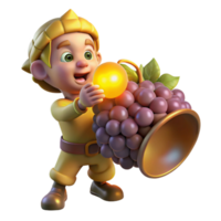 serene minimalist A mischievous imp stealing grapes from a overflowing cornucopia, illuminated by a single ray of divine light. Renaissance style, chiaroscuro lighting detailed png