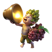 vibrant abstract A mischievous imp stealing grapes from a overflowing cornucopia, illuminated by a single ray of divine light. Renaissance style, chiaroscuro lighting detailed png