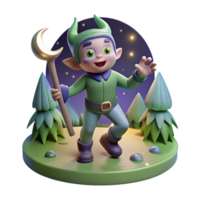 elegant vintage A mischievous Puck playing tricks on unsuspecting mortals in a moonlit forest glade, whimsical and playful style. Shakespearean mythology, soft lighting authentic png