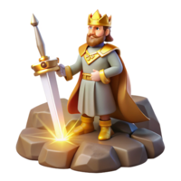 stunning abstract A regal King Arthur drawing Excalibur from the stone, bathed in a divine light. Arthurian mythology, heroic style high quality png