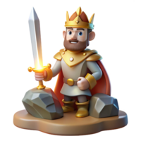 serene abstract A regal King Arthur drawing Excalibur from the stone, bathed in a divine light. Arthurian mythology, heroic style genuine png