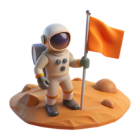 serene rustic A lone astronaut plants a flag on a barren, Martian landscape, illuminated by the harsh, orange light of the Martian sun. The style is photorealistic and documentary-style professional png