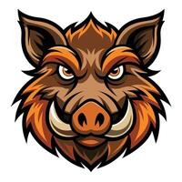 Menacing Wild Hog Boar Pig Animal with Fierce Expression as a Mascot vector