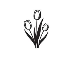 Spring Bloom Tulip Flowers Silhouette Design vector