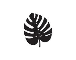 Monstera Leaf Silhouette Art for Tropical Concepts vector