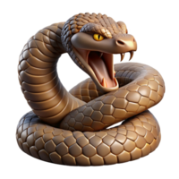 stunning creative A coiled rattlesnake ready to strike, intense and dramatic, hyperrealistic style premium png