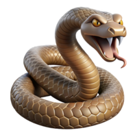 magnificent artistic A coiled rattlesnake ready to strike, intense and dramatic, hyperrealistic style exclusive png