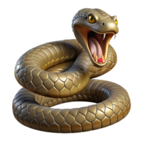 impressive traditional A coiled rattlesnake ready to strike, intense and dramatic, hyperrealistic style premium png