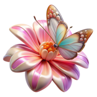 vibrant minimalist A delicate butterfly perched on a flower, intricate details and vibrant colors, macro photography style authentic png
