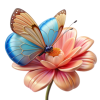 impressive artistic A delicate butterfly perched on a flower, intricate details and vibrant colors, macro photography style premium png