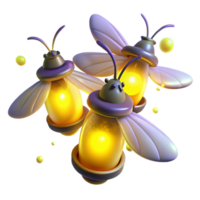 beautiful vintage A group of fireflies glowing in a dark forest, magical and enchanting, fantasy art style authentic png