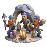 extraordinary abstract A Group of Dwarves Mining for Gems in a original png