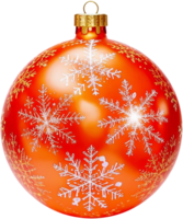 Orange glass ball with snowflake patterns png