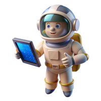 dramatic classic A lone astronaut floating in space, holding a transparent tablet displaying complex equations, sunlight glinting off the visor, rendered in a photorealistic style authentic png