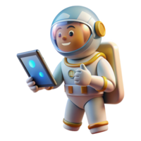 vibrant minimalist A lone astronaut floating in space, holding a transparent tablet displaying complex equations, sunlight glinting off the visor, rendered in a photorealistic style premium png