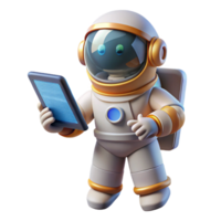 impressive modern A lone astronaut floating in space, holding a transparent tablet displaying complex equations, sunlight glinting off the visor, rendered in a photorealistic style professional png