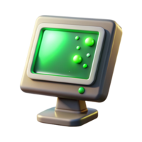 vibrant rustic A vintage computer monitor displaying green code cascading down the screen, dust motes dancing in the beam of light from the screen, retro 80s style, dramatically lit detailed png
