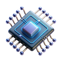 elegant modern A close-up of a microchip, intricate pathways glowing with energy, rendered in a highly detailed, scientific illustration style genuine png