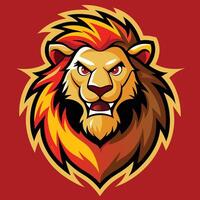 Mighty and Courageous Cartoon Mascot of a Brave Lion with a Illustration vector