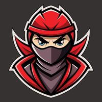Illustration of a Ninja in Simple Mascot Style for Logos vector