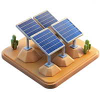 wonderful creative A solar panel farm stretching across a desert landscape, sunlight glinting off the panels, rendered in a realistic, aerial view original png