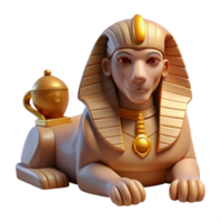 vibrant traditional A mysterious sphinx with the body of a lion and the head of a human, posing a riddle. Egyptian mythology style, dim lighting exclusive png