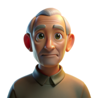 beautiful artistic Portrait of an elderly man with deep wrinkles and a thoughtful expression, lit by a single spotlight from above, in a chiaroscuro style high quality png