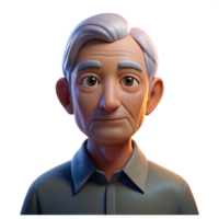 impressive classic Portrait of an elderly man with deep wrinkles and a thoughtful expression, lit by a single spotlight from above, in a chiaroscuro style original png