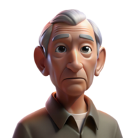 stunning minimalist Portrait of an elderly man with deep wrinkles and a thoughtful expression, lit by a single spotlight from above, in a chiaroscuro style original png