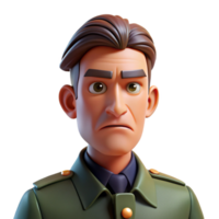 wonderful artistic Portrait of a Man with a Stern Expression original png