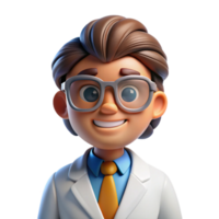 magnificent creative Portrait of a scientist with lab goggles and a focused expression, lit by a bright microscope light, in a scientific illustration style premium png