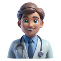 elegant traditional Portrait of a doctor with a stethoscope and a compassionate expression, lit by cool hospital lights, in a medical illustration style 4K png