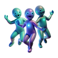 vibrant creative A group of playful sprites dancing in a moonlit meadow, their bodies radiating a soft, bioluminescent glow. Dreamlike art style professional png