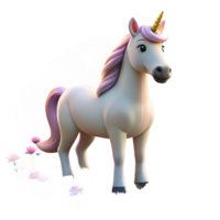 serene contemporary A benevolent unicorn with a coat of pure white, grazing in a field of wildflowers, bathed in the warm glow of a setting sun. Romantic fantasy art style high quality png