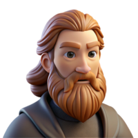 extraordinary abstract Portrait of a man with a long, flowing beard and a stern expression, lit by a dramatic chiaroscuro light, in the style of a Renaissance painting genuine png