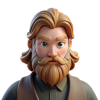 stunning abstract Portrait of a man with a long, flowing beard and a stern expression, lit by a dramatic chiaroscuro light, in the style of a Renaissance painting premium png