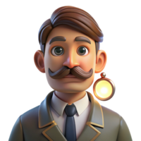 wonderful traditional Portrait of a man with a handlebar mustache and a monocle, lit by warm, candlelight, in a Victorian style authentic png