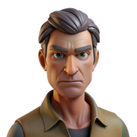 elegant traditional Portrait of a man with a rugged, weathered face and a determined expression, lit by harsh sunlight, in a Western style exclusive png